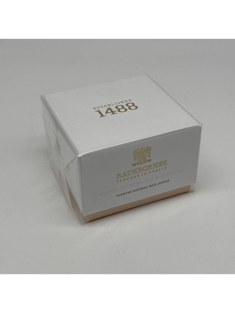 Rathbornes Dublin Tea Rose, Oud & Patchouli Classic Scented Candle 75g